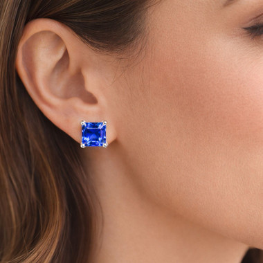 Princess Cut Tanzanite Stud Earrings  product image