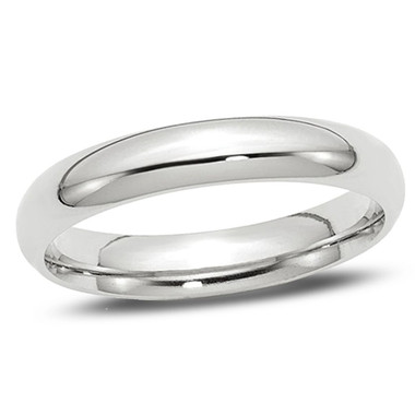 Unisex 14K White Gold 4mm Comfort Fit Wedding Band Ring product image