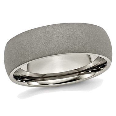 Men's Titanium 7mm Stone Finish Wedding Band Ring product image