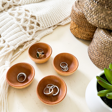 Boho Mini Wooden Ring Bowls (Set of 4) product image