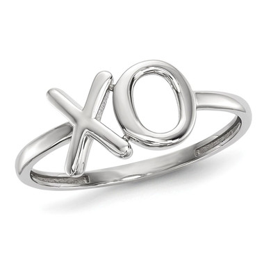 Ladies 14K White Gold Polished XO Fashion Ring product image