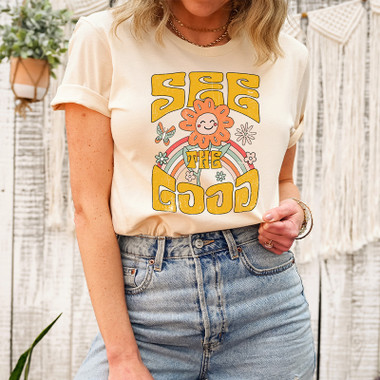 'See the Good' Smiley Flower Graphic Short-Sleeve Tee product image