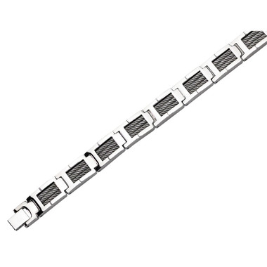 8.5" Men's Stainless Steel Cable Bracelet product image