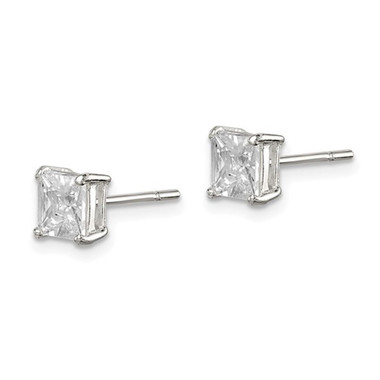 5mm Cubic Zirconia (CZ) Princess-Cut Solitaire Earrings 1/2 Carat (ctw) product image