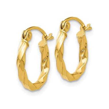 Small Twist Hoop Earrings in 14K Yellow Gold 1/2 Inch (2.00 mm) product image