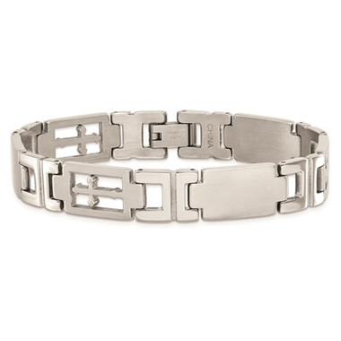 Men's Stainless Steel Cross Bracelet (8.25") product image