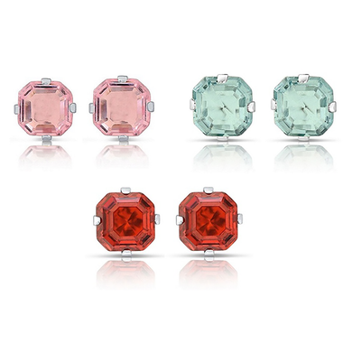 .925 Sterling Silver Ascher-Cut CZ Studs Earrings product image