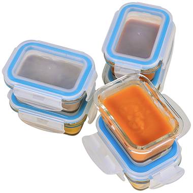 Elacra® 4-Ounce BPA-Free Glass Baby Food Locking Storage Containers (6-Pack) product image