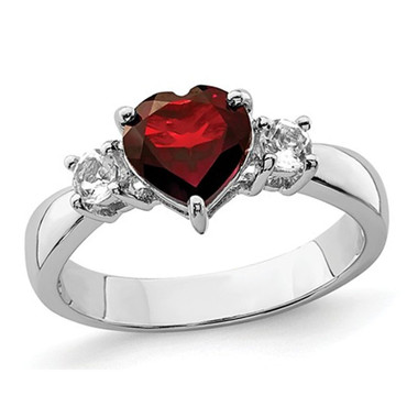 1.40 Carat (ctw) Garnet and White Topaz Ring in Sterling Silver product image