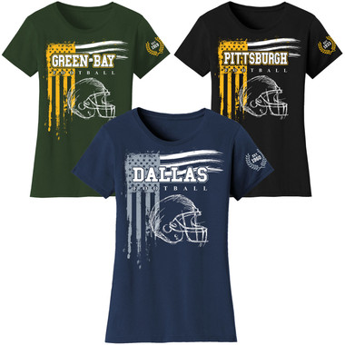 Women's Vintage USA Flag Football T-Shirt product image