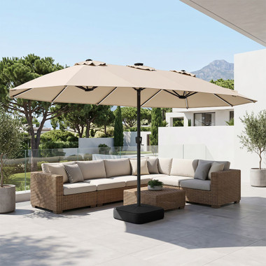 Double-Sided Patio Umbrella with Solar LEDs product image