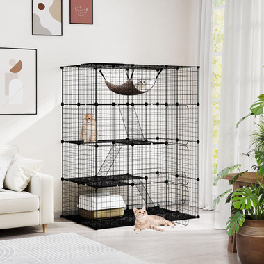 4-Tier Cube Cat Cage with Comfy Hammock product image