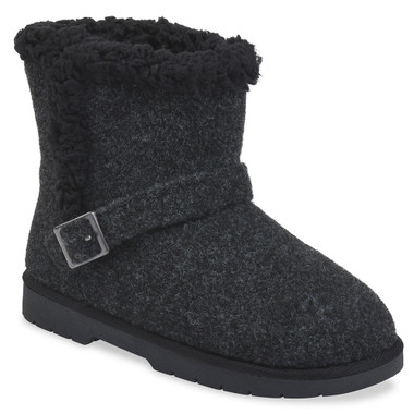 Women's Faux Wool Ankle Boot with Buckle  product image