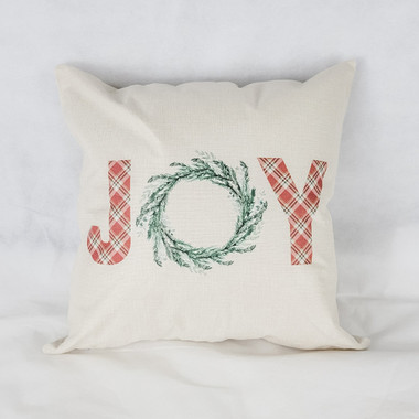 18-Inch Farmhouse Christmas 'JOY' Pillow Cover product image