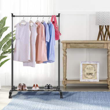 Height-Adjustable Garment Rack with Wheels product image