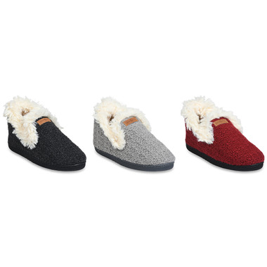 GaaHuu Women's Textured Knit Fur Collar Slipper Boots product image