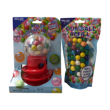 Spiral Gumball Bank with 11-Ounce Pack of Gumball Refill product image