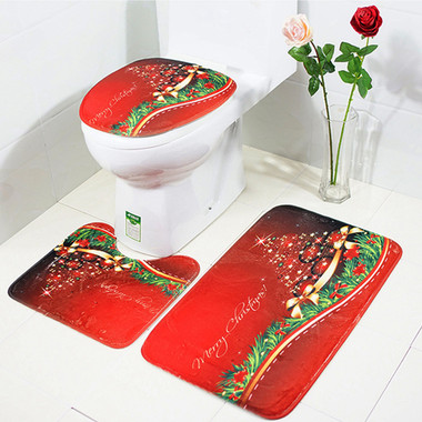 3-Piece Christmas Bathroom Rug Set product image