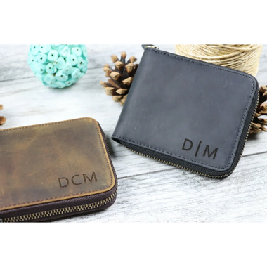 Personalized Full-Zip Leather Wallet product image