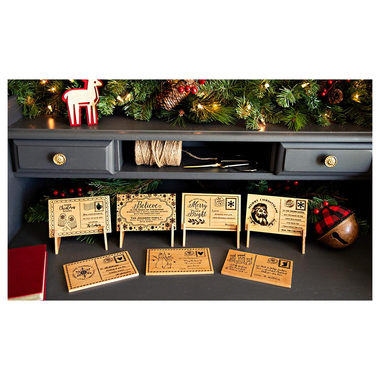Personalized Wooden Christmas Postcard product image