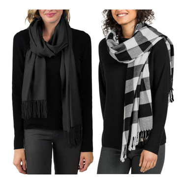 Women's Warm Ultra-Soft Cashmere Feel Scarf for Winter (2-Pack) product image
