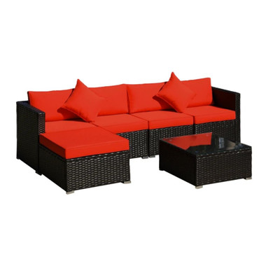 6-Piece Outdoor PE Rattan Wicker Patio Furniture Set product image