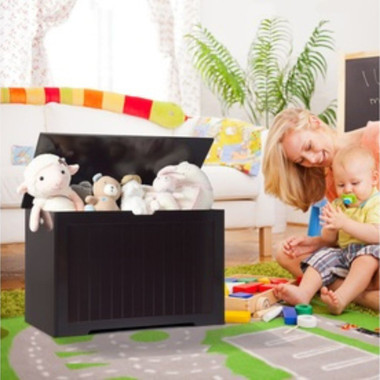 Kids' Wooden Toy Box Storage Chest Bench with Flip-Top Lid & Safety Hinge product image