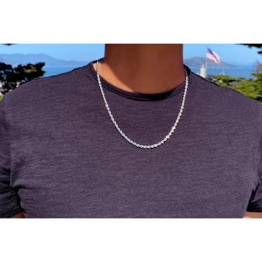 .925 Sterling Silver 3mm Rope Chain product image