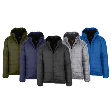 Men's Sherpa-Lined Hooded Puffer Jacket product image