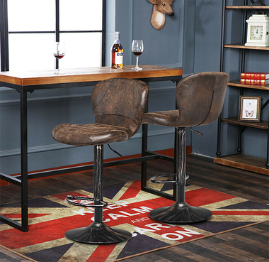 Brown Distressed Adjustable Swivel Bar Stools (Set of 2) product image