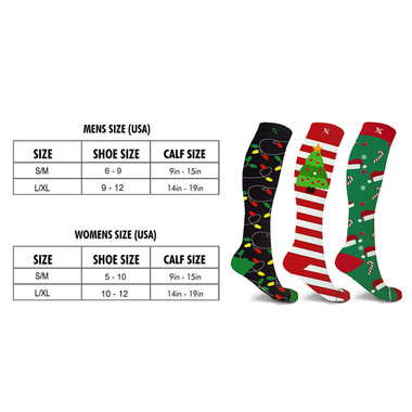 Holiday Fun and Christmas Knee-High Compression Socks (3-Pair) product image