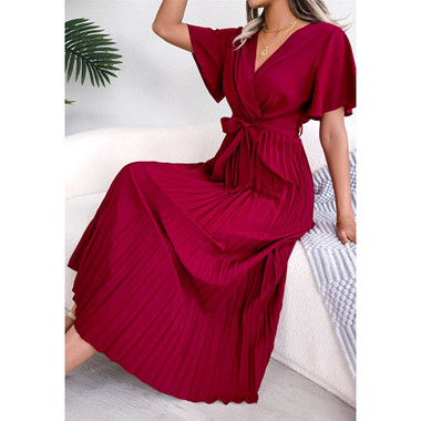 Anna-Kaci® Lux Date Night Pleated Belted Dress product image