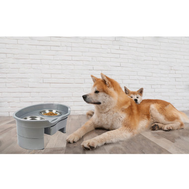 Elevated Dog Food & Water Dish with 2 Stainless Steel Bowls/3 Adjustable Heights product image