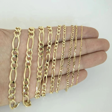 10K Solid Yellow Gold 4mm Figaro Link Necklace product image