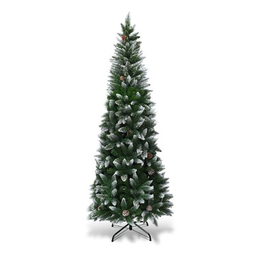 Snow Flocked 5, 6, or 7.5ft  Pencil Christmas Tree  product image