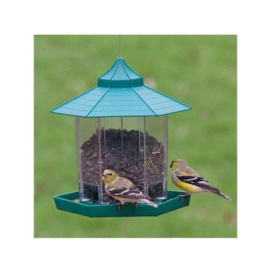 Panorama Bird Feeder Hexagon Shaped with Roof Hanging Feeder product image