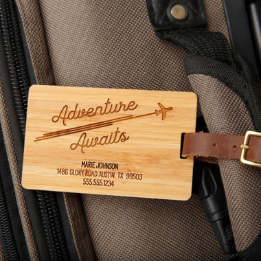 Personalized Wooden Luggage Tag product image