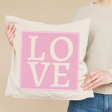 18-Inch Farmhouse Block Love Pillow Cover product image