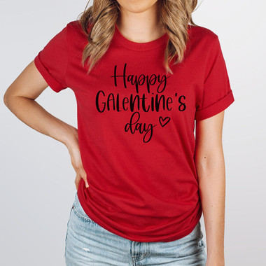 'Happy Galentine's Day' with Heart Graphic Short-Sleeve Tee product image