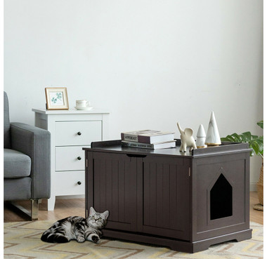 Cat Litter Box Cabinet Storage Bench product image