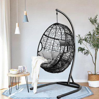 Hanging Cushioned Swing Egg Chair with Stand  product image