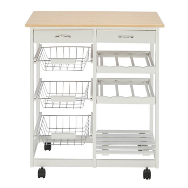 Kitchen Cart with Drawers, Wine Racks, & Baskets product image