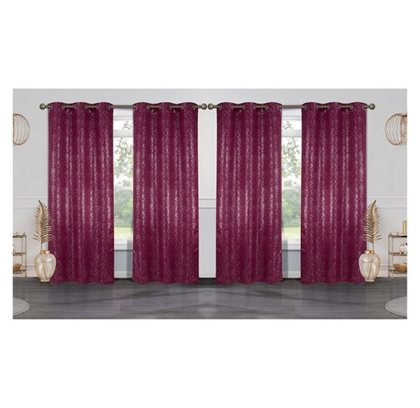 Metallic Textured 84" Blackout Grommet Top Curtain Panels (Set of 4) product image