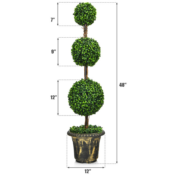 4-Foot Artificial Topiary Vertical Triple Ball Tree product image