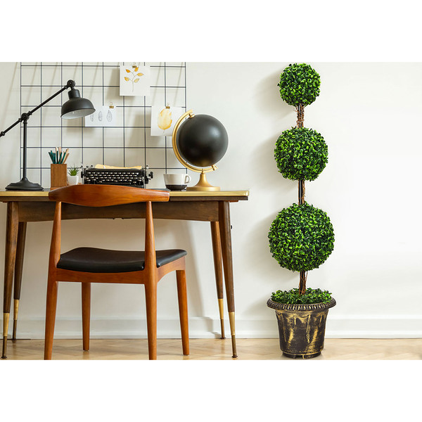 4-Foot Artificial Topiary Vertical Triple Ball Tree product image