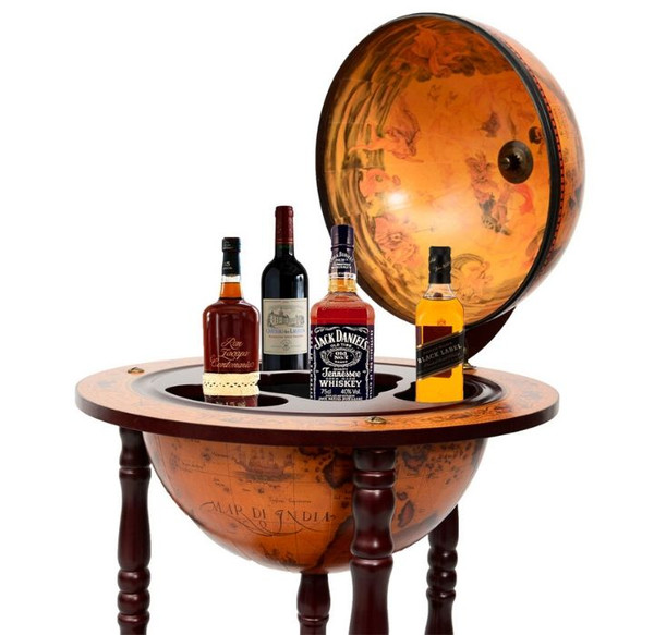 16th Century Italian Wood Globe 36'' Wine Bar product image