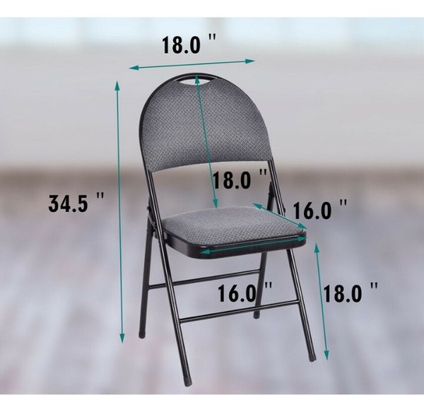 Fabric Upholstered Metal Frame Folding Chairs (Set of 6) product image