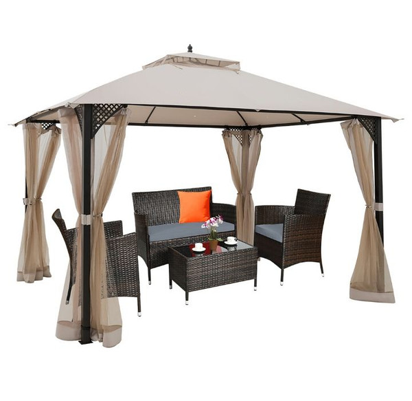 Outdoor Patio 12' x 10' Gazebo Canopy with Netting product image