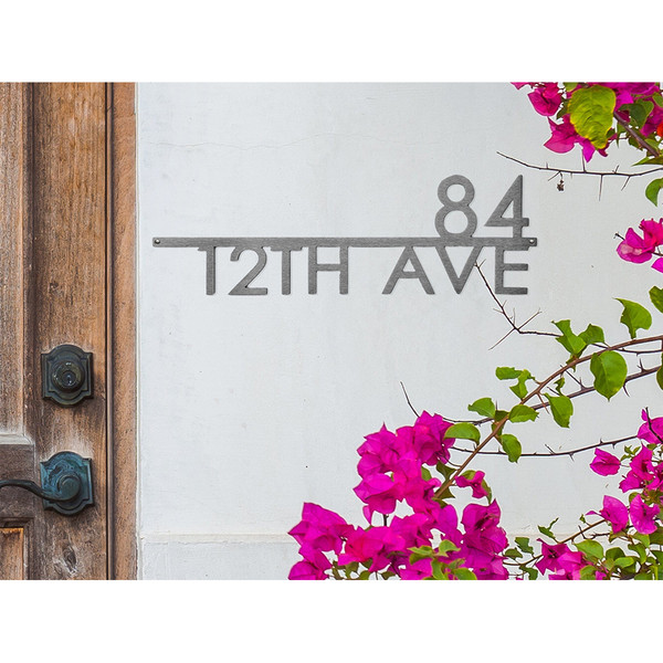 Personalized Metal Horizontal House Numbers for Outside Address Plaque product image