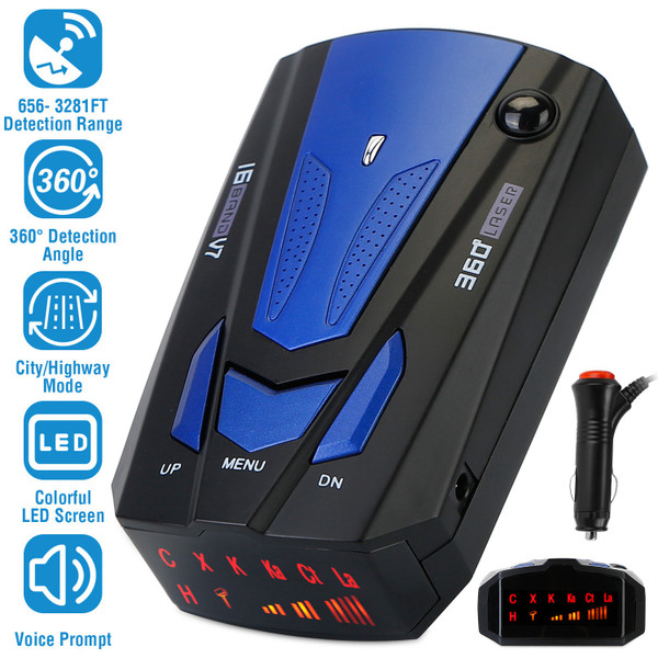 360° Radar Detector with LED Display and Voice Alert product image